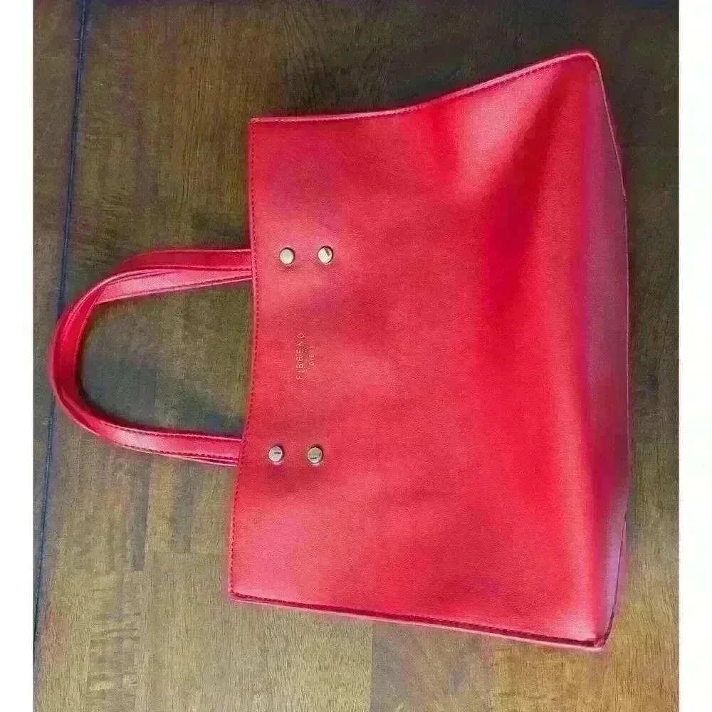 Fire Engine Red Tote Bag Fibreno Dieci - Picture 2 of 11